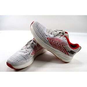 Skechers Go Run Flow Mens Running Walking shoes Light Gray and Red Size 10M